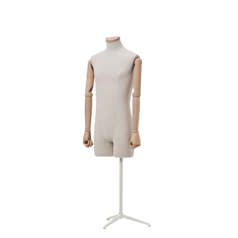 PLENTY MALE BUST LONG – WITH WOODEN ARMS AND NECK PLATE – HINDSGAUL