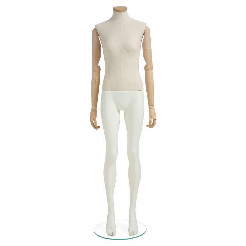 PLENTY FEMALE MANNEQUIN WITH WOODEN ARMS AND WOODEN NECK PLATE - HINDSGAUL