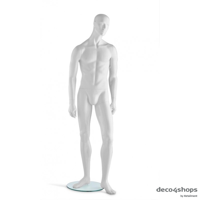Hochglanz Weiß Herrenfigur Liam –Spielbein links – Hindsgaul